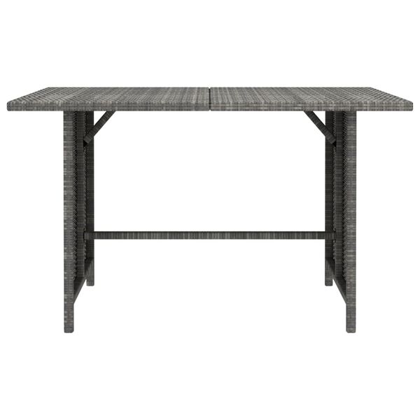 vidaXL Tuintafel 110x70x65 cm poly rattan grijs