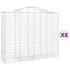 vidaXL Schanskorven 8 st gewelfd 200x50x160/180 cm ijzer