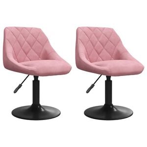 vidaXL Eetkamerstoelen draaibaar 2 st fluweel roze