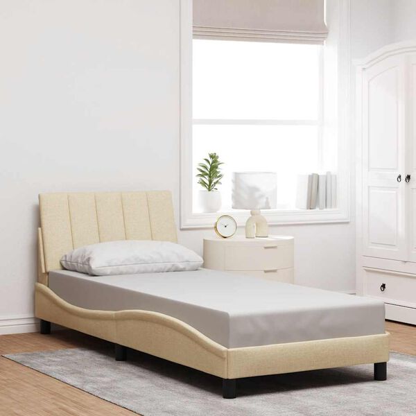 vidaXL Bedframe zonder matras "Hanko" 90x200 cm stof cr&egrave;mekleurig