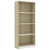 vidaXL Boekenkast met 4 schappen 60x24x142cm bewerkt hout wit en eiken