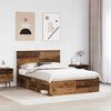 vidaXL Bedframe met hoofdeinde Oudhout 140 x 200 cm Massief grenenhout