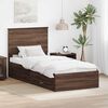 vidaXL Bedframe Bruin Eiken en Zilver 75 x 190 cm Bewerkt hout