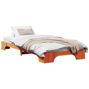 vidaXL Bedframe Wasbruin 90 x 190 cm Massief grenenhout