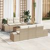 vidaXL Tuinbankenset met opslag 6 pcs Beige en Cr&egrave;me poly rattan