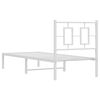 vidaXL Bedframe met hoofdbord metaal wit 80x200 cm