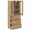 vidaXL Hoge kast met lade Artisan Eiken 69,5 x 34 x 180 cm