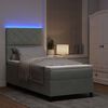 vidaXL LED Box Spring Bed met matras Lichtgrijs 100 x 200 cm Stof