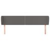 vidaXL Hoofdbord met randen 163x23x78/88 cm kunstleer grijs