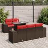 vidaXL 6-delige Loungeset met kussens poly rattan acacia bruin
