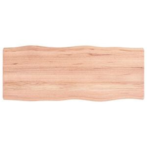 vidaXL Tafelblad natuurlijke rand 100x40x(2-4) cm eikenhout lichtbruin
