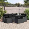 vidaXL Tuin Sofa Set 7 pcs Zwart Poly rattan en gepoedercoat staal