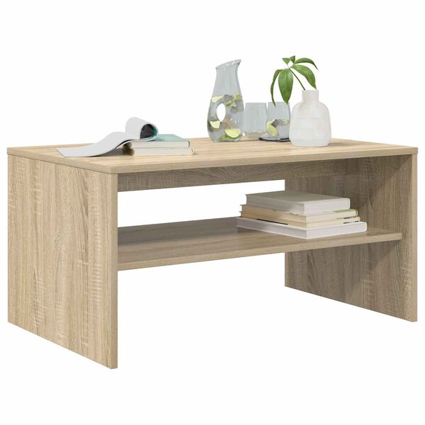vidaXL Salontafel Sonoma Eiken 80 x 50 x 40 cm Bewerkt hout