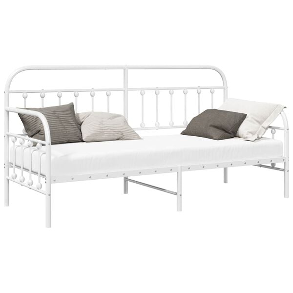 vidaXL Bedframe voor een daybed Wit 80 x 200 cm Gepoedercoat staal