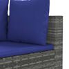 vidaXL 5-delige Loungeset met kussens poly rattan grijs