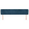 vidaXL Hoofdbord met randen 183x23x78/88 cm fluweel donkerblauw