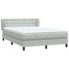 vidaXL Boxspring met matras fluweel lichtgrijs 140x220 cm