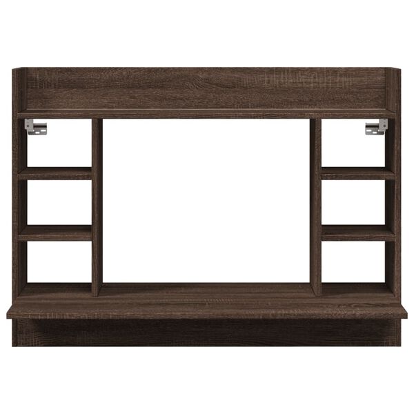 vidaXL Wandbureau 105x48x75 cm bewerkt hout bruin eikenkleurig