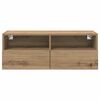 vidaXL TV Wandkasten 2 pcs Artisan Eiken 80 x 30 x 30 cm Bewerkt hout