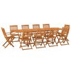 vidaXL 11-delige Tuinset 280x90x75 cm massief acaciahout