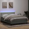 vidaXL Boxspring met matras en LED fluweel lichtgrijs 140x210 cm