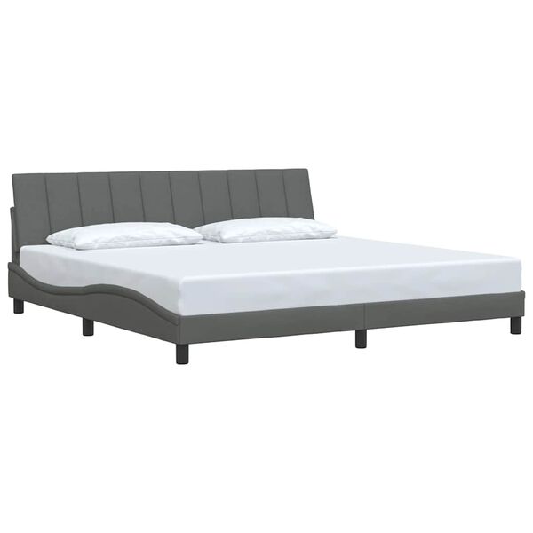 vidaXL Bedframe zonder matras "Hanko" stof donkergrijs 200x200 cm