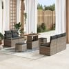 vidaXL Tuin Sofa Set met kussen 8 pcs Grijs Poly riet