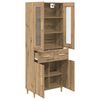vidaXL Hoge kast Artisan Eiken 69,5 x 34 x 180 cm Bewerkt hout