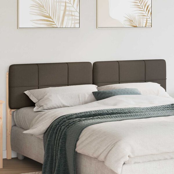 vidaXL Gestoffeerd hoofdbord Bruin en Taupe 200 cm Massief grenenhout