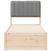 vidaXL Bedframe met Gevoerd Hoofdgedeelte Lichtgrijs 75 x 190 cm