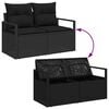 vidaXL Tuin Sofa Set met kussen met opslag 8 pcs Zwart Poly riet