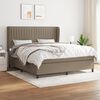 vidaXL Boxspring met matras stof taupe 160x200 cm