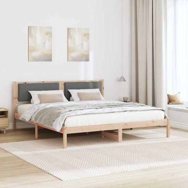 vidaXL Bedframe Donkergrijs 180 x 200 cm Massief grenenhout