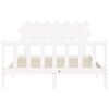 vidaXL Bedframe met hoofdbord massief hout wit