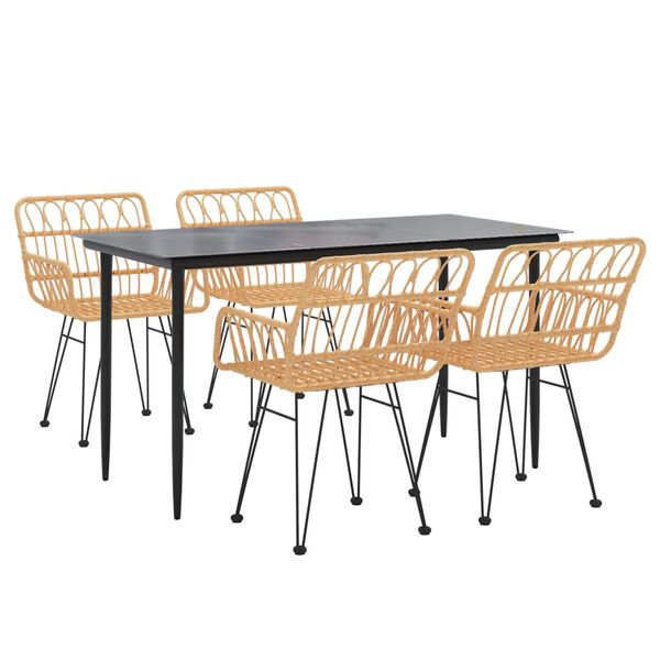 vidaXL 5-delige Tuinset poly rattan