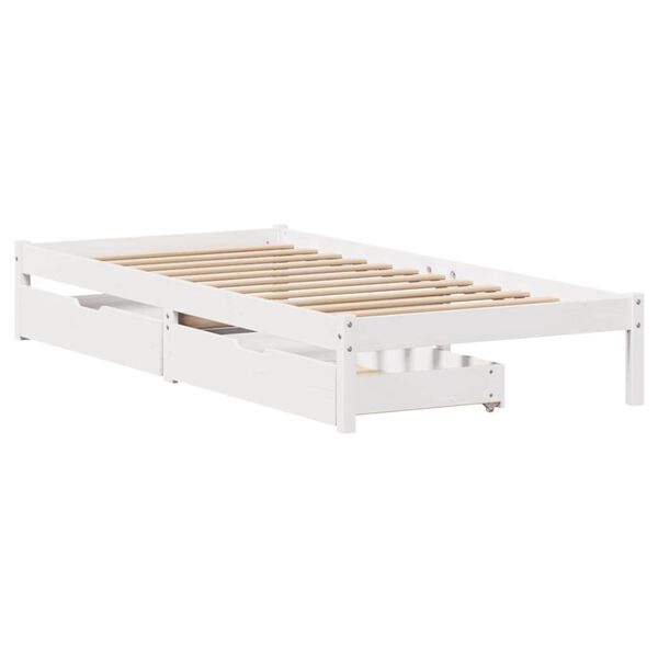vidaXL Bedframe zonder matras massief grenenhout wit 140x200 cm