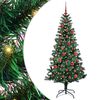 vidaXL Kunstmatig Voorverlicht Kerstboom Groen 150 cm PVC en Metaal