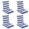 vidaXL Stoelkussens 4 st lage rug gestreept oxford stof wit en blauw
