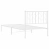 vidaXL Bedframe met hoofdbord metaal wit 90x190 cm