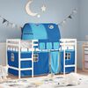vidaXL Kinderhoogslaper met tunnel 90x190 cm massief grenenhout blauw