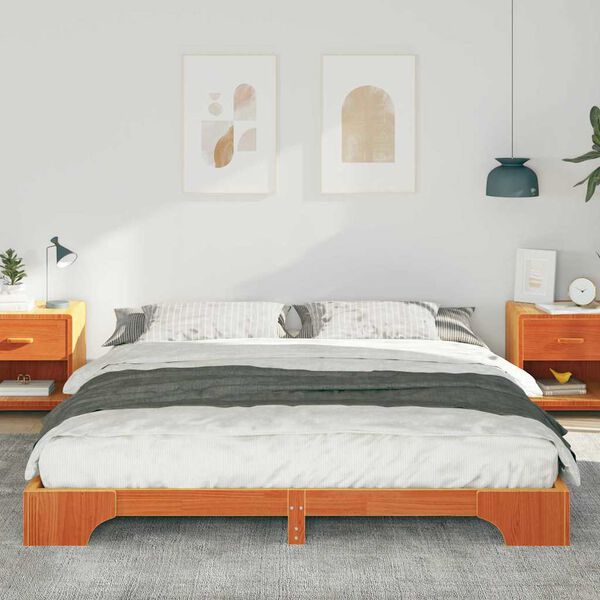 vidaXL Bedframe Bruin 180 x 220 cm Massief grenenhout