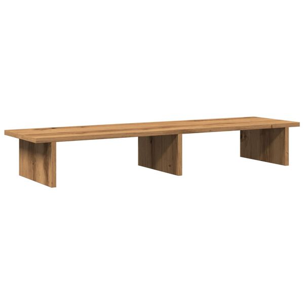 vidaXL Monitorstandaard 100x27x15 cm bewerkt hout artisanaal eiken