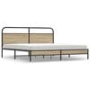 vidaXL Bedframe zonder matras metaal gerookt eikenkleurig 200x200 cm