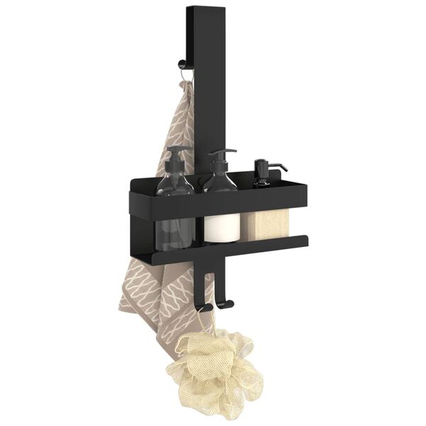 vidaXL Doucherekje hangend geborsteld 304 roestvrij staal matzwart