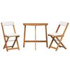 vidaXL Bistroset met kussen 3 pcs Olie naturel Massief Acaciahout
