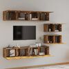 vidaXL 6-delige Tv-meubelset bewerkt hout gerookt eikenkleurig