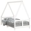 vidaXL Kinderbedframe 80x160 cm massief grenenhout wit