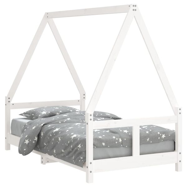 vidaXL Kinderbedframe 80x160 cm massief grenenhout wit