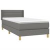 vidaXL Boxspring met matras stof donkergrijs 90x190 cm