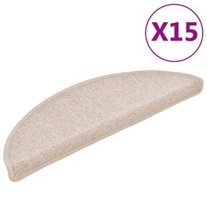 vidaXL Trapmatten 15 st 56x17x3 cm Taupe Halfrond